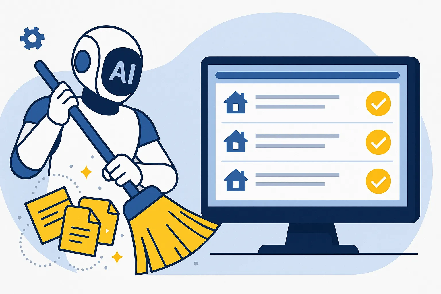 AI software cleaning real estate investor mailing list